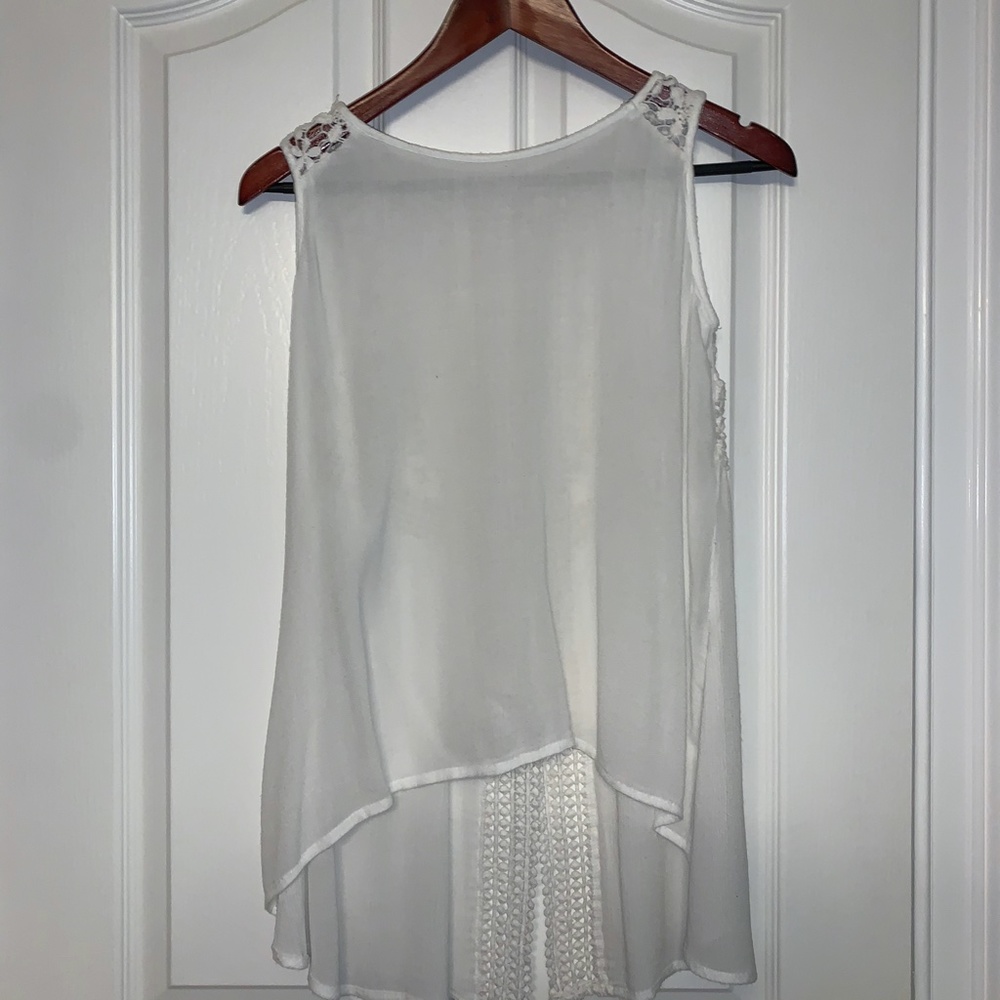white sheer embroidered tank top
